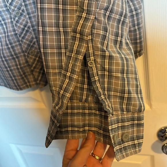 Eddie Bauer men’s gray plaid long sleeve button down shirt size XXL - Picture 5 of 9